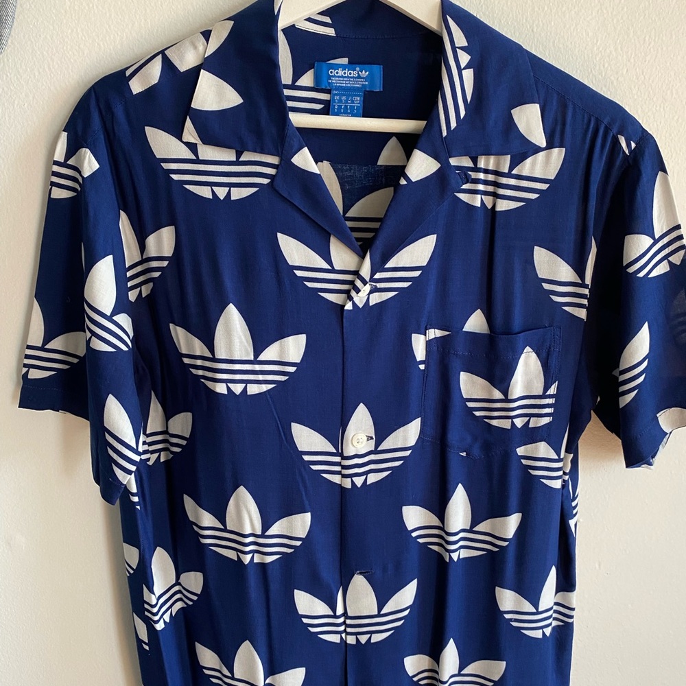 Adidas Logo print Short Sleeve button up.